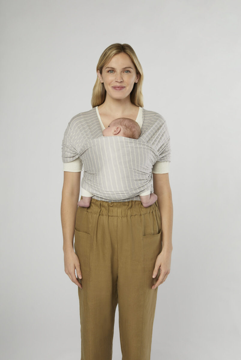 Ergobaby Aura marama Sustainable Knit - Grey Stripes - Image 3