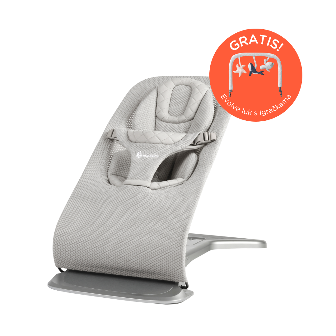 Ergobaby Evolve ležaljka 3u1 mrežasta - Light Grey + GRATIS luk s igračkama